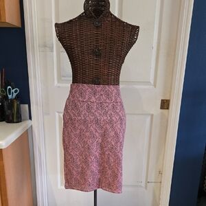 LuLaRoe Blush and Ebony Lace Pencil Skirt